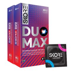 SKORE Duo Max Set Of 2 Premium Pleasure Condoms With Lubes & Toy-10 Pieces Each-image-43