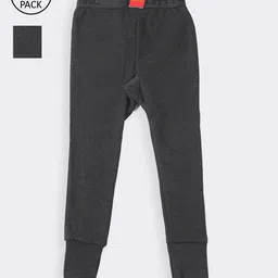 Lux Cottswool Boys Black Pack Of 2 Solid Cotton Thermal Bottoms-image-62