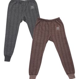 VIMAL JONNEY Kids Pack Of 2 Striped Cotton Thermal Bottoms-image-70