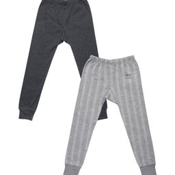 VIMAL JONNEY Infant Kids Pack Of 2 Striped Cotton Thermal Bottoms-image-54