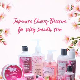 The Love Co Japanese Cherry Blossom Body Wash, Body Lotion & Shampoo Gift Set image 5