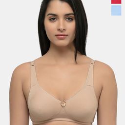 Inner Sense Pack of 3 Solid Organic Cotton Antimicrobial Non Padded Bra-picture-15
