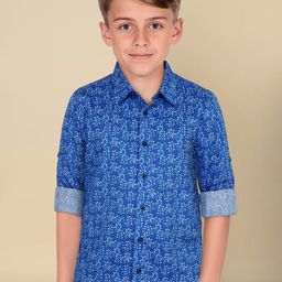 Allen Solly Junior Boys Cutaway Collar Floral Printed Cotton Slim Fit Casual Shirt-picture-30