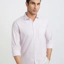 Park Avenue Men Slim Fit Vertical Stripes Opaque Pure Cotton Casual Shirt-picture-11