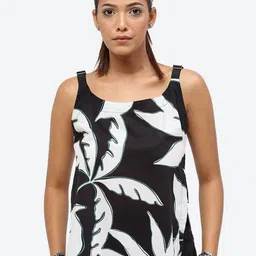 Baawri Abstract Print Round Neck Shoulder Straps Pure Cotton Top-20