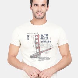 t-base Men Beige Printed Applique T-shirt-image-21