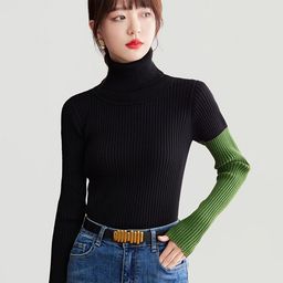 JC Collection Ribbed Turtle Neck Pullover-picture-24