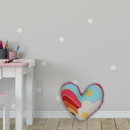 Sivya Blue & Grey Rainbow Heart Printed Stuffed Cushion-48
