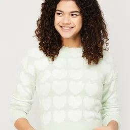 Ginger by Lifestyle Women Green Printed Sweatshirt-image-2