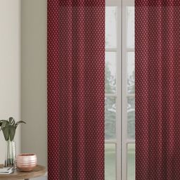 HOSTA HOMES Maroon Geometric Door Curtain-56