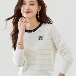 JC Collection Striped Round Neck Pullover-picture-44