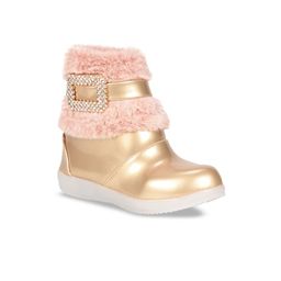 Lil Lollipop Girls Faux Fur Trim & Buckle Embellished Mid-Top Winter Boots-image-72