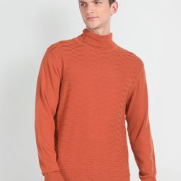 Arrow Self Designed Turtle Neck Sweater-image-86