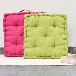 BLANC9 Set of 2 Pink & Green Matlas Floor Cushion-4