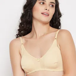 Clovia Nude-Coloured Floral Non Padded Everyday Bra-18