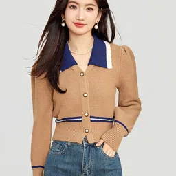 JC Collection Geometric Self Design V-Neck Cardigan Sweater-picture-42