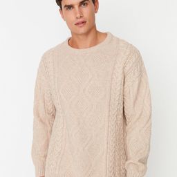 Trendyol Unisex Cable Knit Pullover-image-77