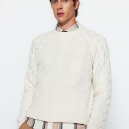 Trendyol Unisex Cable Knit Pullover-image-76