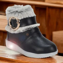 Lil Lollipop Girls Faux Fur Trim LED Regular Boots-image-83