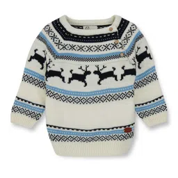 GJ baby Boys Fair Isle Self Design Woollen Pullover-picture-18