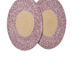 Homefab India Set Of 6 Maroon & Beige Printed Cotton Table Placemats image 2