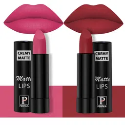 PERPAA Set of 2 Creamy Matte Bullet Lipstick 3.5g Each - Pink Fusion 60 & Crimson Red 86-image-42