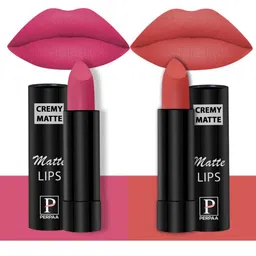 PERPAA Set of 2 Creamy Matte Bullet Lipstick 3.5g Each - Pink Fusion 60 & Velvet Orange 93-13