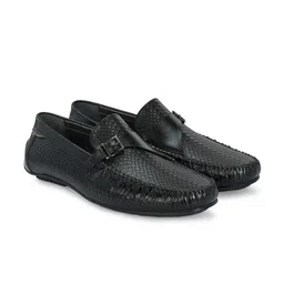 San Frissco Men Textured Lightweight Memory Foam Leather Monks image 2