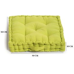 BLANC9 Set of 2 Pink & Green Square Floor Cushion image 2