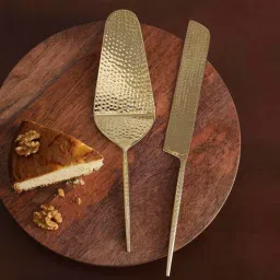 ellementry Norah Gold Stainless Steel (Set of 2) Cake Lifter & Knive Set-picture-12