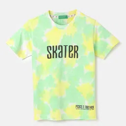 United Colors of Benetton Boys Floral Printed Pure Cotton T-shirt-image-43