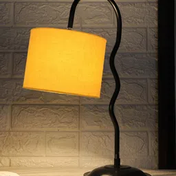 Devansh Yellow & Black Zig Zag Curvy Table Lamp With Iron Base-image-33