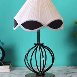 Devansh White & Black Textured Table Lamps-33