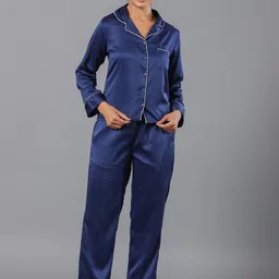 ETC Relaxed Fit Satin Shirt & Pyjamas Night suit-picture-39