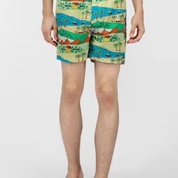 wHAT'S DOwn Men Green & Blue Printed Pure Cotton Boxer-image-67