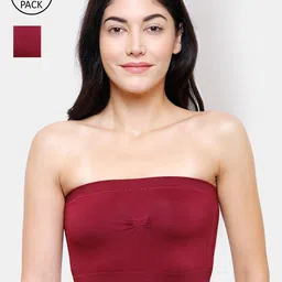FashionRack Pack of 2 Maroon Bandeau Bra Lightly Padded-16