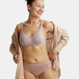 Jockey Wirefree Non Padded Cotton Full Coverage Plus Size Bra with Side Panel Support-ES24 image 2