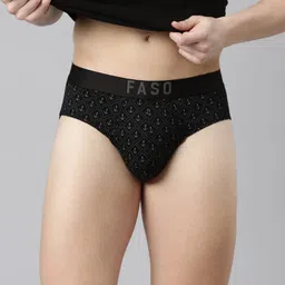 FASO Geometric Printed Cotton Basic Briefs FS2004-SQ-BLACK-picture-34