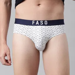 FASO Geometric Printed Mid-Rise Cotton Basic Briefs FS2004-SQ-WHITE-picture-17