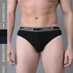 Dollar Bigboss Men Solid Pack of 2 Cotton Double Pouch Support Brief-5
