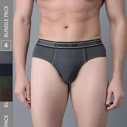 Dollar Bigboss Men Solid Pack of 4 Anti-Microbial Super Combed Cotton Brief-picture-11