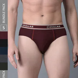 Dollar Bigboss Men Solid Pack of 5 Anti-Microbial Super Combed Cotton Brief-picture-14