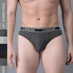 Dollar Bigboss Men Pack Of 5 Assorted Anti Odour Cotton Basic Briefs MBBR-01-BBTOP-PO5-10