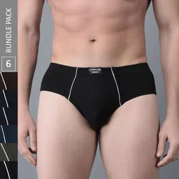 Dollar Bigboss Men Pack Of 6 Anti-Odour Assorted Cotton Basic Briefs MBBR-03-MDSUE-PO6-10