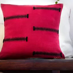 Peepul Tree Red & Black Geometric Cotton Square Cushion Covers-picture-14