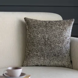 GM Charcoal Grey & Off-White Self Design Square Cushion Cover-1