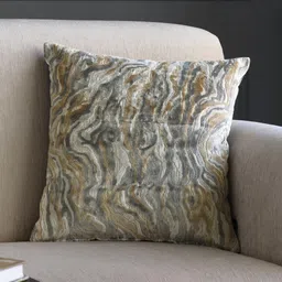 GM Beige & Grey Single Abstract Square Cushion Cover-23