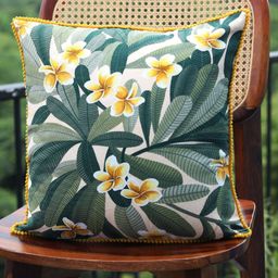 Abolee Homes White & Yellow Floral Square Cushion Covers-34