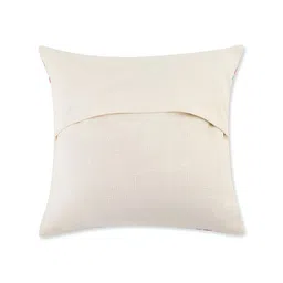 Fabindia Pink & White Striped Cotton Square Cushion Cover-56