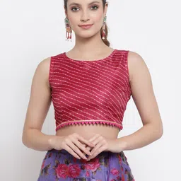 NEUDIS Women Maroon Print Crop Top-image-84